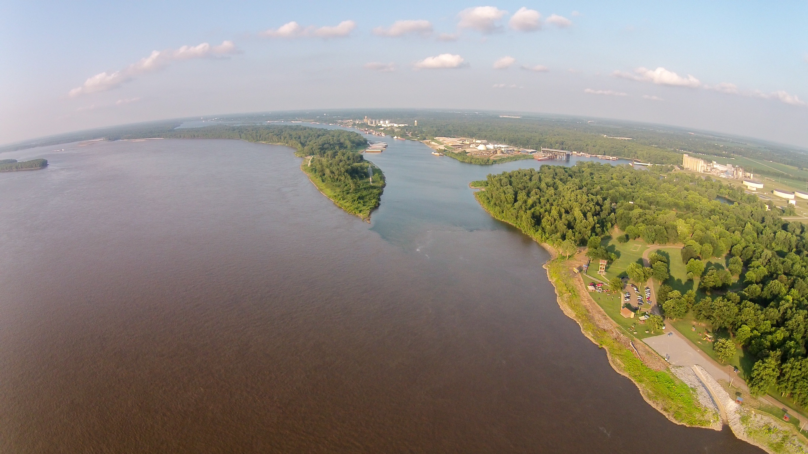 Entrance to Port of Greenville from the Mississippi River